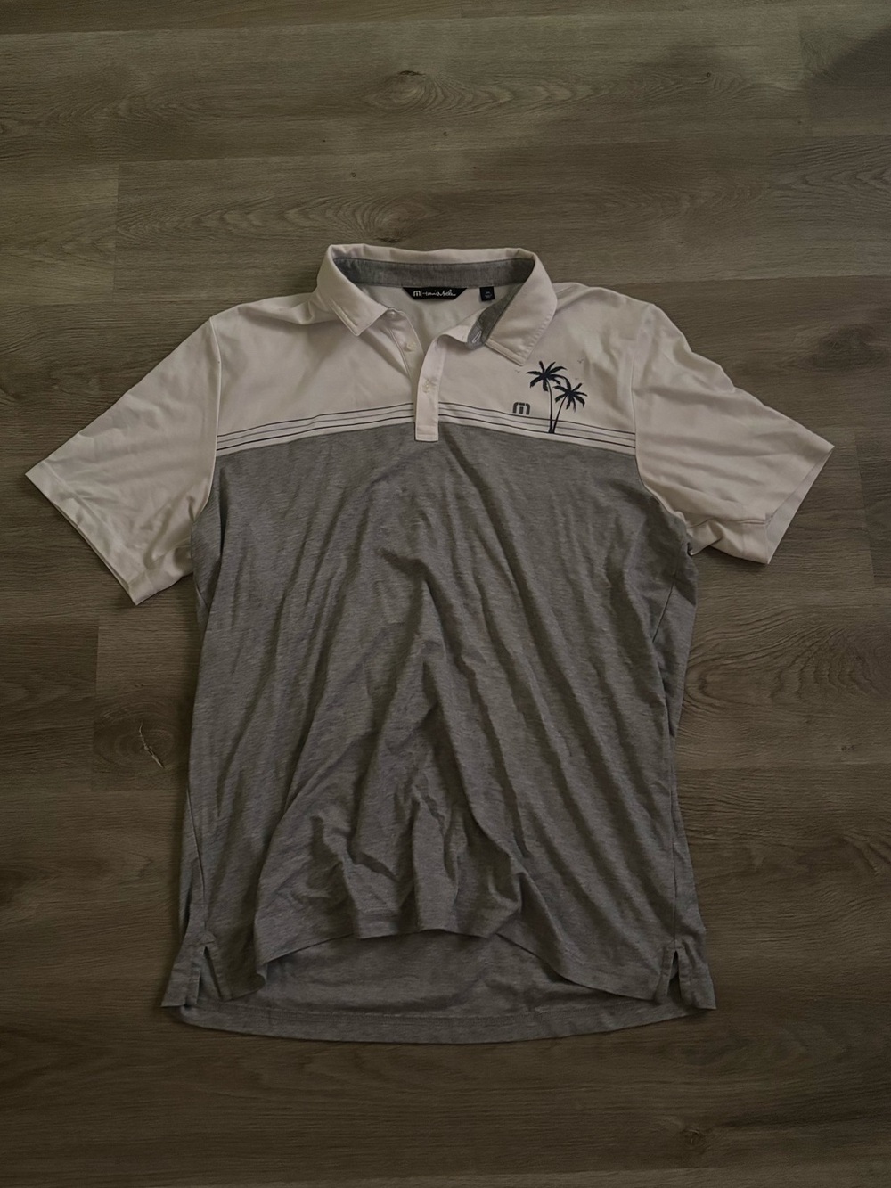 TravisMathew Two-Tone Palm Polo - White & Gray